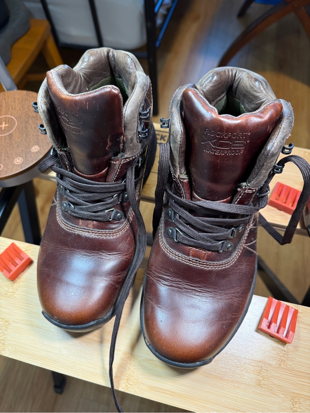 Rockport Women's Brown Leather Waterproof Boots